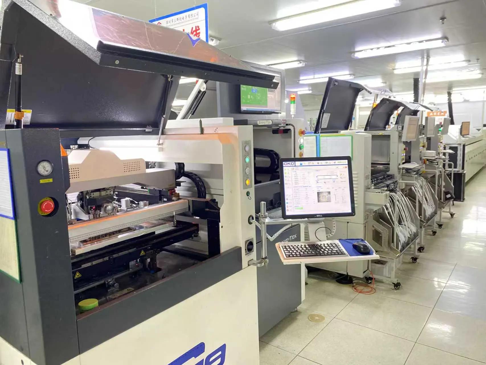 Modern electronics manufacturing facility with advanced production equipment and clean room environment